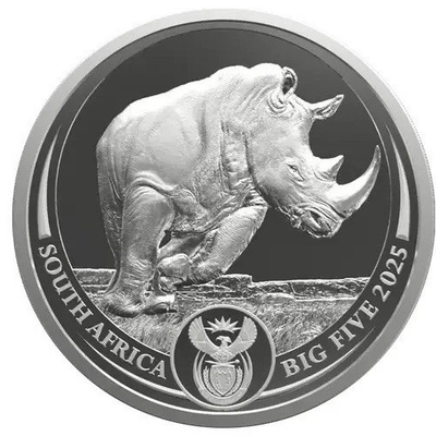 #ad 2025 1 oz South Africa Big Five Series III Rhino .999 Silver Coin OGP NEW ISSUE $154.95