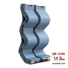 AA AAA Battery Chute Combo, Wall-Mounted Battery Organizer Dispenser Blue