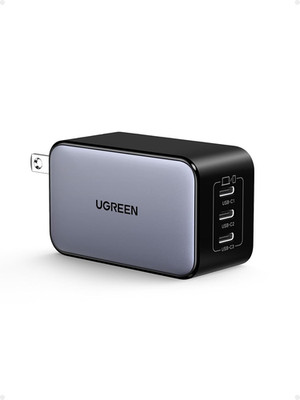 UGREEN Nexode 65W Gan USB C Wall Charger, 3-Port Type-C Fast Power Adapter Compa