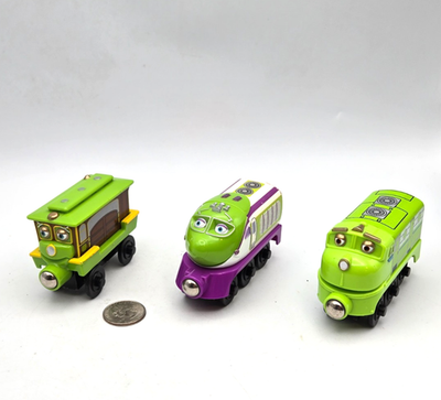 Chuggington Wooden Railway Train Lot x3 Zephie Koko Green Wilson