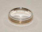 Vintage JX 10K Yellow Gold and 925 Sterling Silver UNISEX WEDDING BAND RING Sz 8 — photo 2