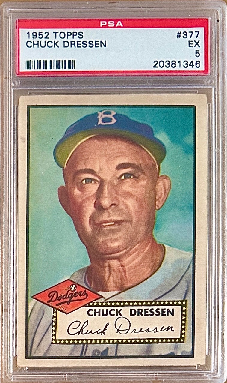 1952 Topps CHUCK DRESSEN #377 High Number PSA 5 Dodgers