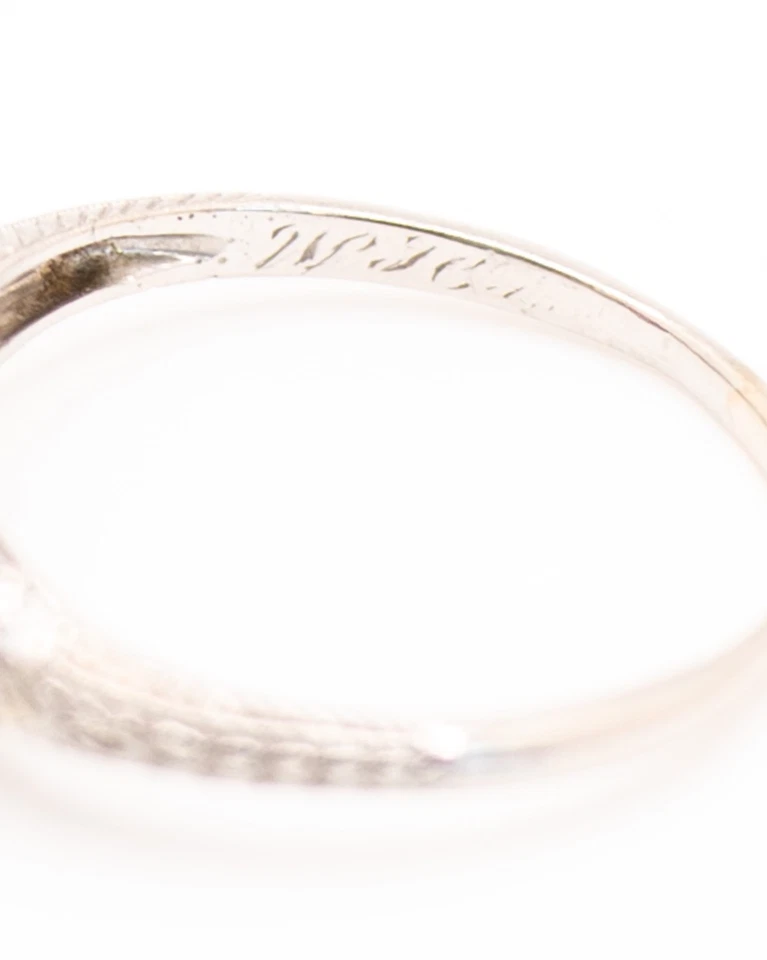 Art Deco Platinum Ring With Ruby And Diamond Gemstones - Unique Engagement Ring - Image 3 of 4