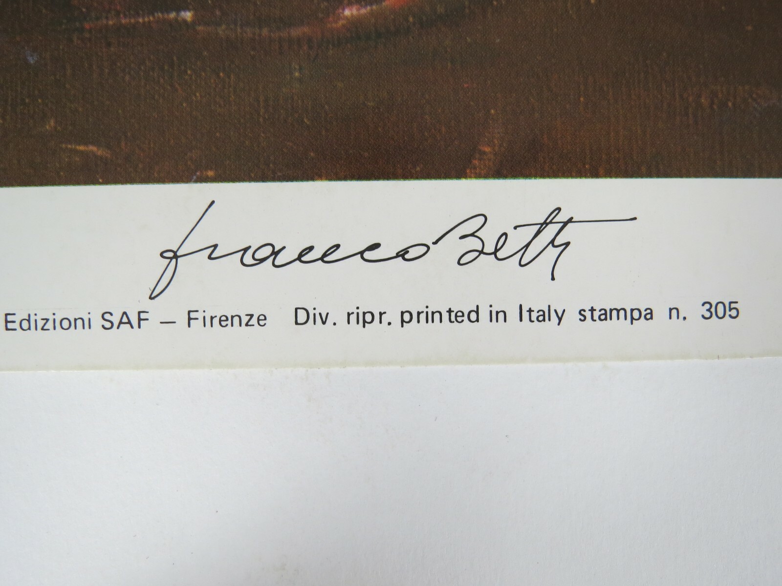 Arts print poster wall lithograph Franco Betti Fruit Basket Italy still life 