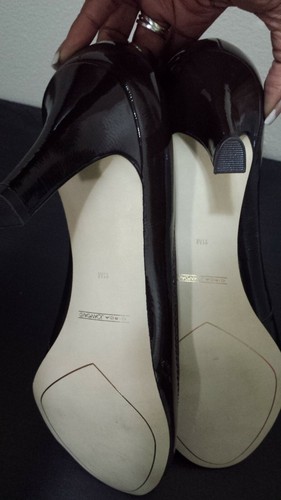 Circa Joan & David Brown Suede Patent Leather Pumps Heels Shoes ~ 11M M3020 - Picture 5 of 6