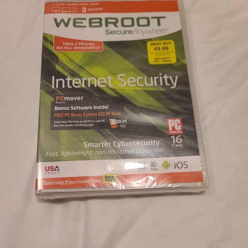 Webroot Secure Anywhere PC/Mac/Mobile Android & iOS-3 Devices Internet Security - Picture 3 of 7