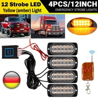 4Stk Gelb 12LED Auto Frontblitzer Warnleuchte LKW Strobe Licht Blitzlicht 12/24V