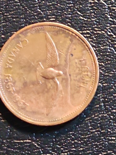 1867-1967 Canadian CENTENNIAL 1-Cent Piece (QUEEN ELIZABETH II + ROCK DOVE) RARE - Picture 18 of 24