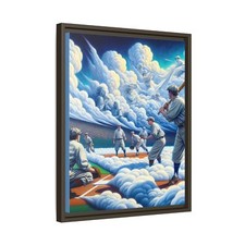 Baseball Players In Heaven  Canvas Framed Matte Canvas Legend of Baseball
