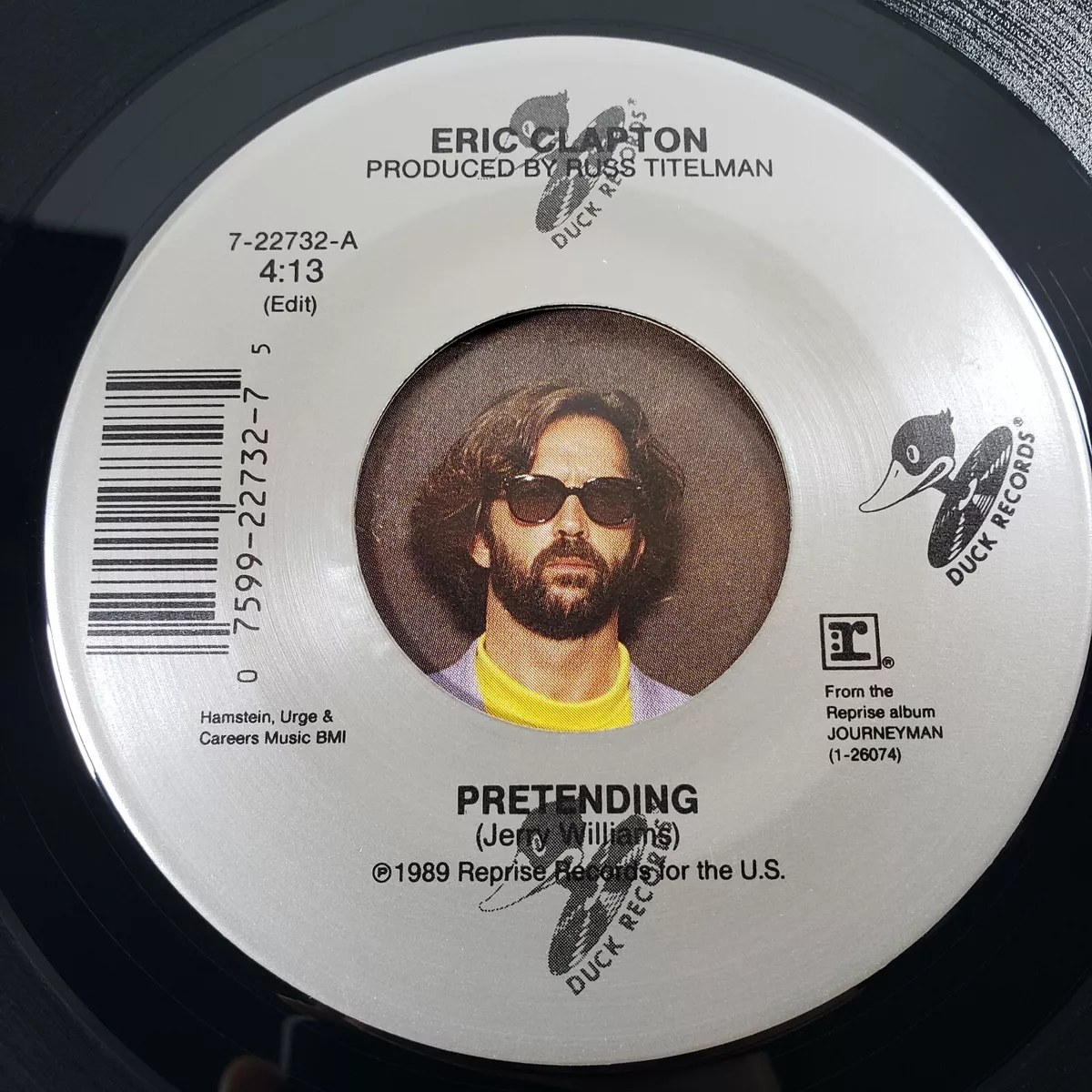 Eric Clapton Pretending 45 Vg+ Tested 1989 Picture Sleeve