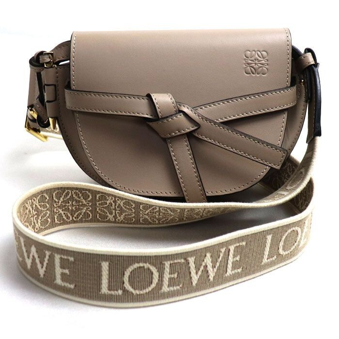 Loewe Gate Dual Mini Shoulder Bag Sand Soft calfskin and