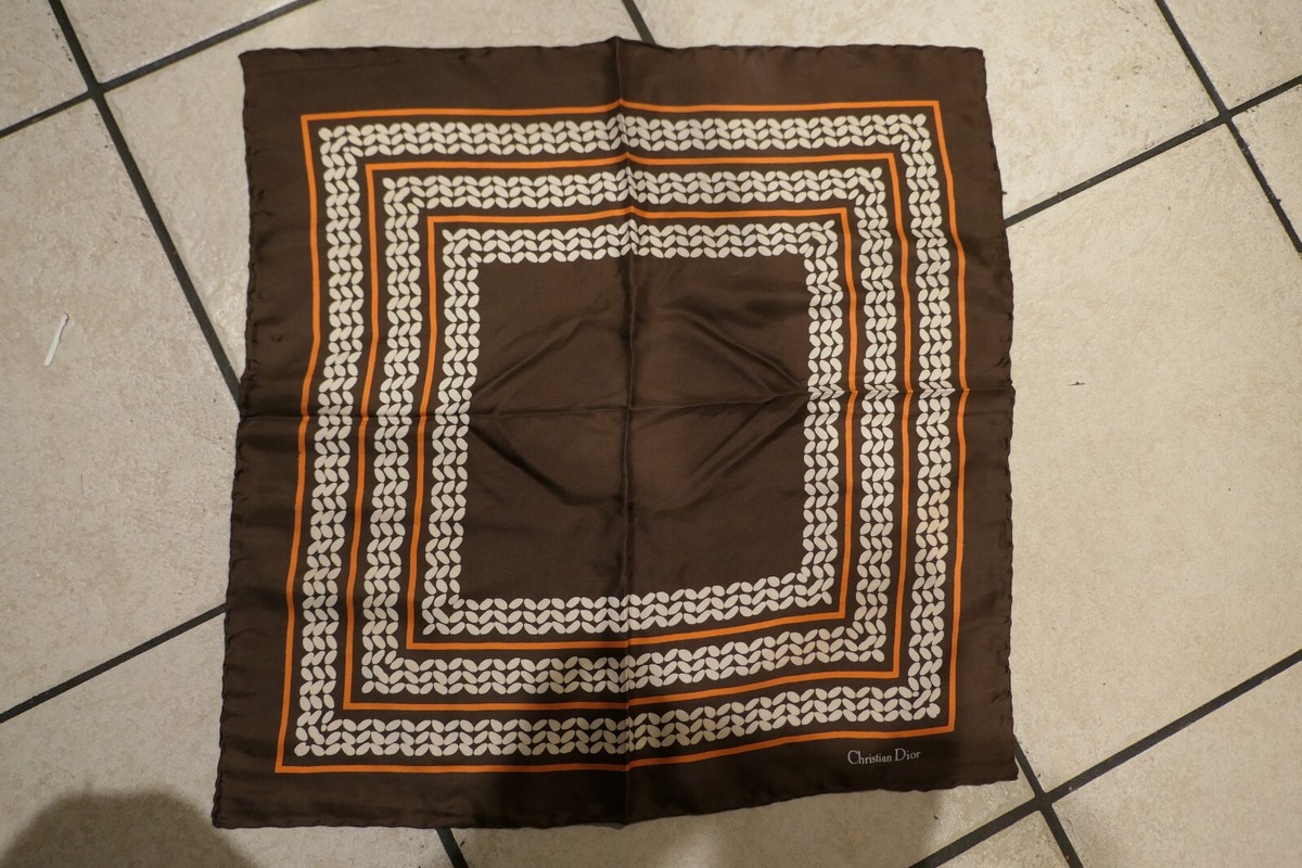 Vintage Christian Dior Silk Scarf Pocket Square 18
