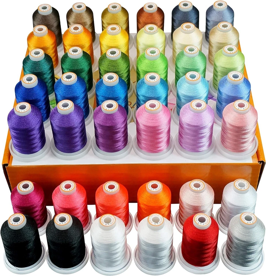 Ultimate 1000M Polyester Thread Kit - 42 Spools for All Your Embroidery Needs - Image 3 of 4