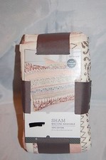 New Ivory Threshold Scroll Multi Color Quilt Pillow Sham Standard 20" x 26"