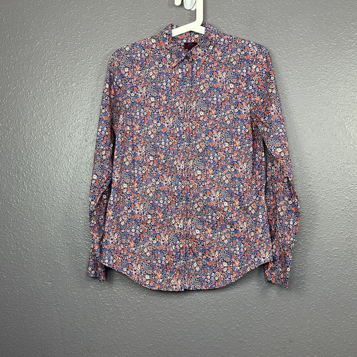 Crew Liberty Size Kayoko Floral Slim Perfect Shirt Button