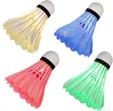 Led Badminton Shuttlecock Set Birdies for Yard Games, Outdoor Ind