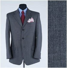 Mens Grey Sport Coat 40R US Size GIMODA Wool Blazer Jacket