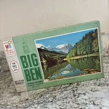 Vintage 1968 New Factory Sealed MB Big Ben Reflection 1000 Piece Puzzle 4962