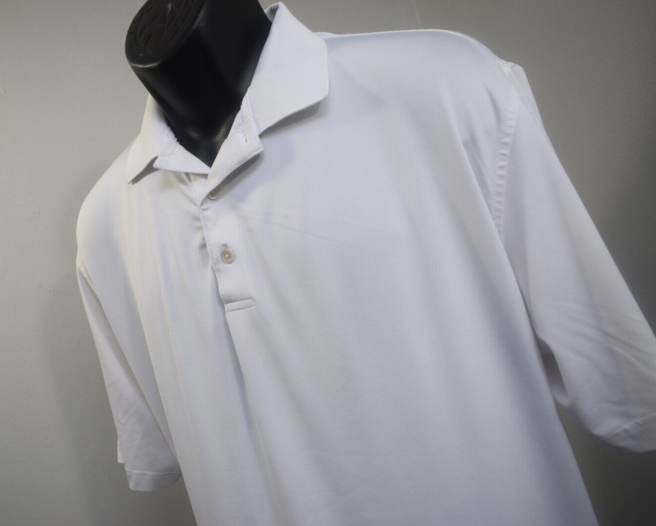 Peter Millar Summer Comfort Golf Polo White Short Sleeve Wicking Mens 
