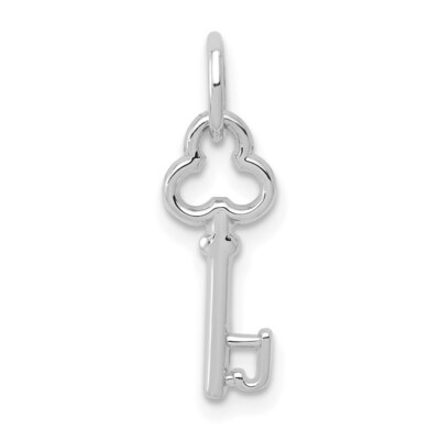 14K Weißgold Anfangsbuchstabe J Schlüssel Charm Anhänger 0,75 Zoll