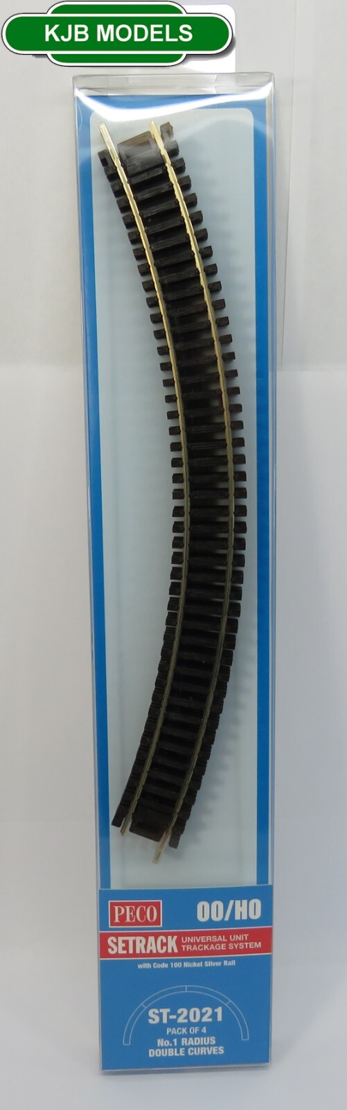 PECO ST-2021 Double Curve, 1st Radius (4 PK) SETRACK Code 100 OO Gauge Track