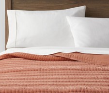 Threshold Terracotta Bronze Lofty Velvet Full/Queen Quilt Nwot