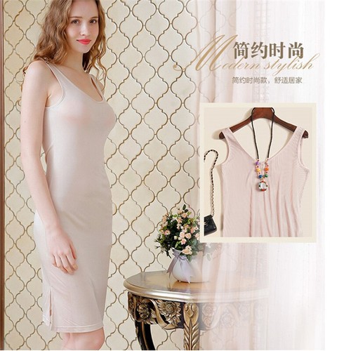 Sleepwear For Women 100% Silk Bottom Dress Solid Color Nightdress Slip Dress 3xl - Bild 9 von 22