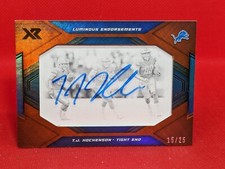 2019 XR Luminous Endorsements Orange TJ Hockenson Rookie Auto RC ***15/25***