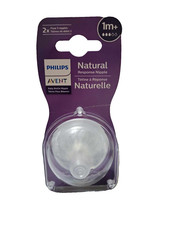 Philips Avent Natural Slow Flow Nipple for Avent Natural Bottles, 1 Month , 2-Pk