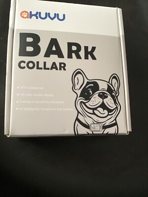 akuvu bark collar. Shock collar. Dog training collar. Adjustable settings.