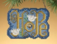 Cross Stitch ~ Mill Hill Hope Winter Greetings Charmed Ornament #MH16-9302