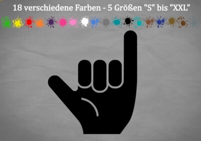Aloha Finger Aufkleber Surfer Hand Gruß Sticker Hawaii Shocker 18 Farben S-XXL