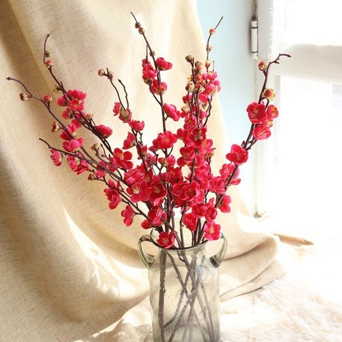 Flores delicadas de seda en flor de cerezo estilo japonés para el hogar - Imagen 5 de 7