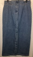 Vintage High waisted Jean Skirt by Honors Midi Zip Closure Medium Wash