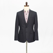 Express 38R Gray Sport Coat Blazer Jacket Solid 2B Wool