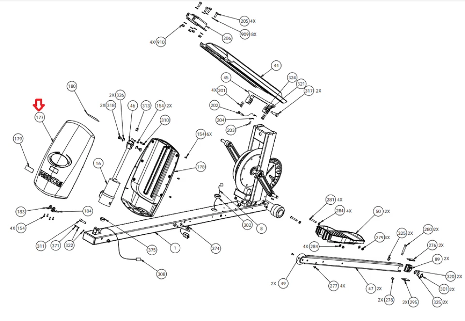 Cubierta delantera izquierda elíptica gris piedra Precor 5.17i EFX5.17i 38779-102 Foto 3 de 3