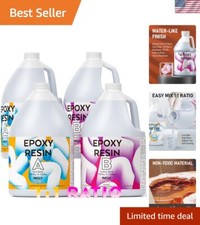 4 Gallon Crystal Clear Epoxy Resin Kit for Durable, High Gloss Coating  Casting