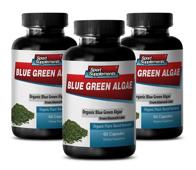 stem cell enhancer - Organic Blue Green Algae 500mg - 3 Bottle 180 Capsules