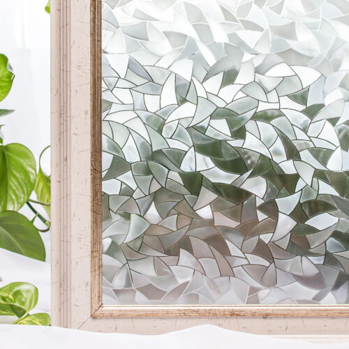 Premium 3D reflektierende dekorativ geätzte Glas mattiert Vinyl Sichtschutz Fensterfolie - Bild 1 von 3