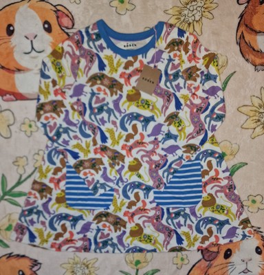Mini Boden Tunika ''Floral/Blumen Tiere'' Größe 140 Neu 
