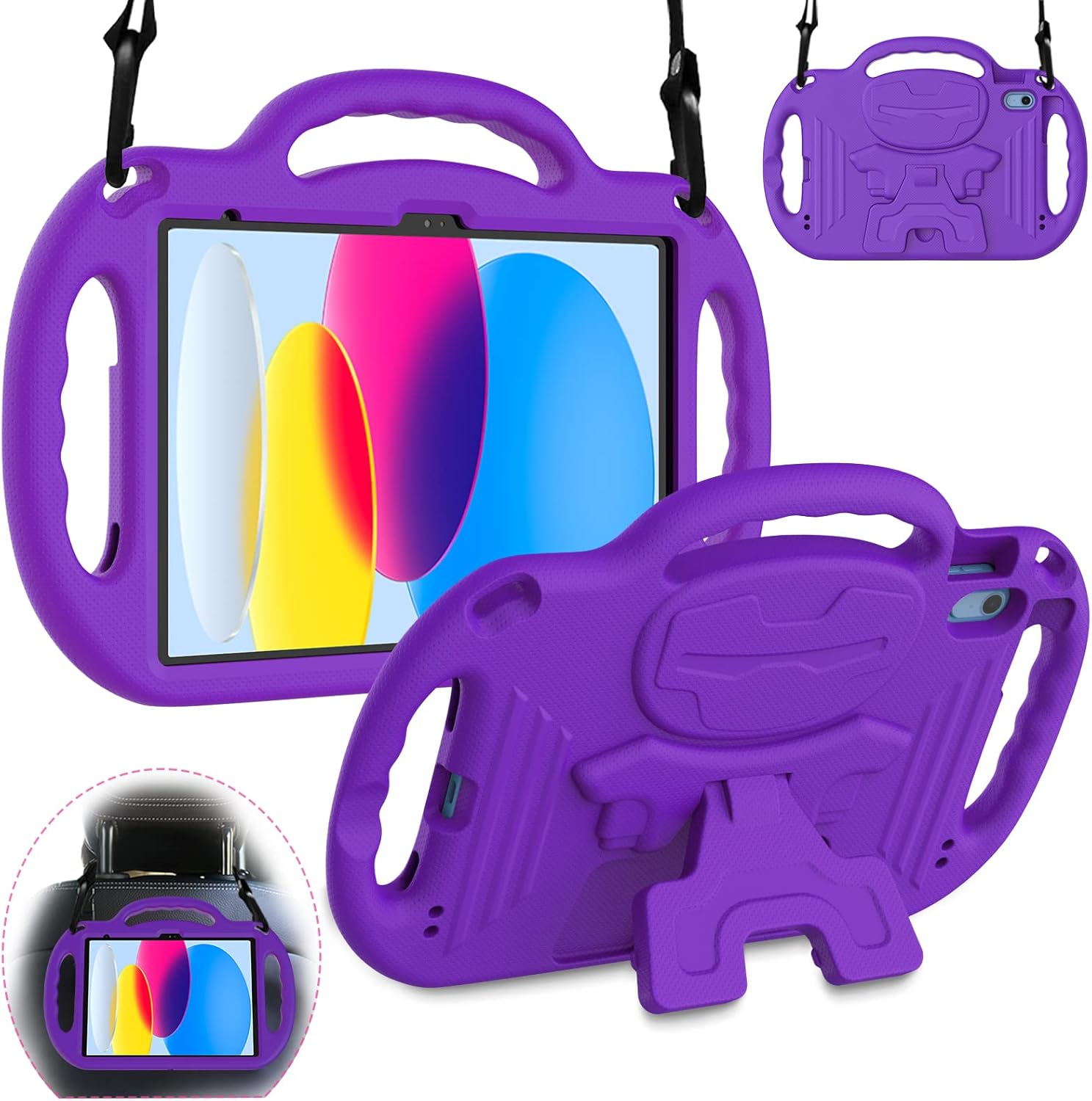 10th Gen iPad 10.9 Case for Kids with Shoulder Strap Lightweight Durable-image