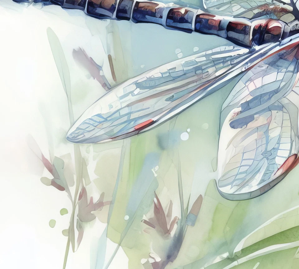 Elegante Impresión Artística Acuarela Libélula 10" x 8" - Decoración Inspirada en la Naturaleza Foto 3 de 4