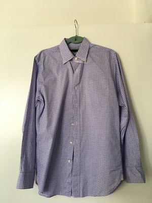 Men's J. Crew  Button Down Checked Shirt Lilac / White Small
