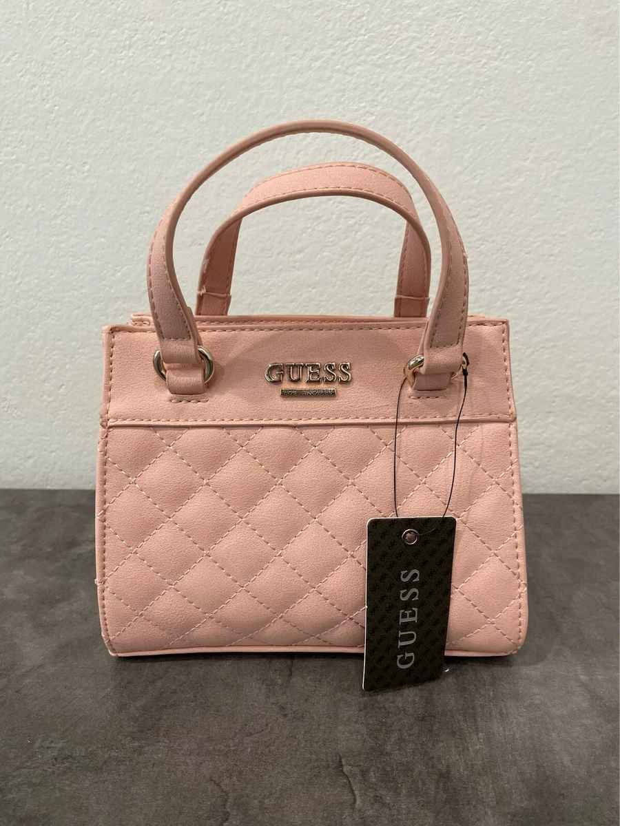 GUESS Taylor Mini Crossbody NEW WITH TAG Blush Pink Quilt Purse Bag Handbag