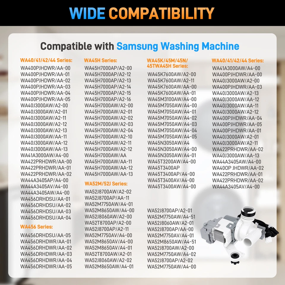 Conjunto de bomba de drenaje de lavadora DC97-19289F para lavadora Samsung DC97-19289B Foto 2 de 4