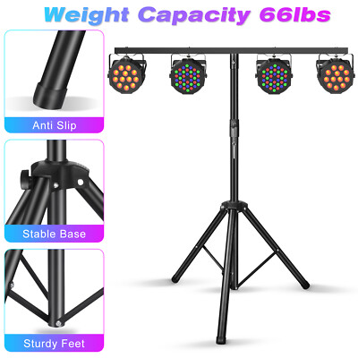 Pro Audio Universal Par Can Light Tripod Stand & T Bar Show DJ Disco Light Stand