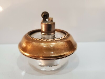 Vintage Travail Frank M Whiting Modèle Verre & or Rare Table Briquet 557.23