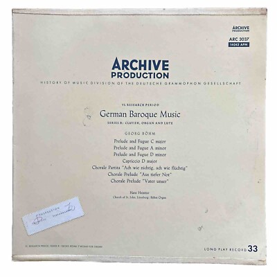 Archive Production VI. German Baroque Music ARC 3037 M- | eBay