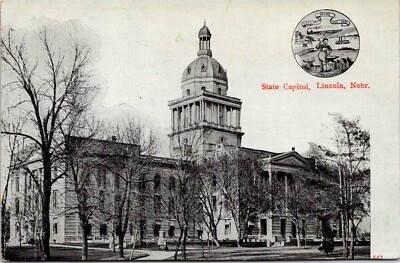 Postcard State Capitol Building Seal Nebraska B182