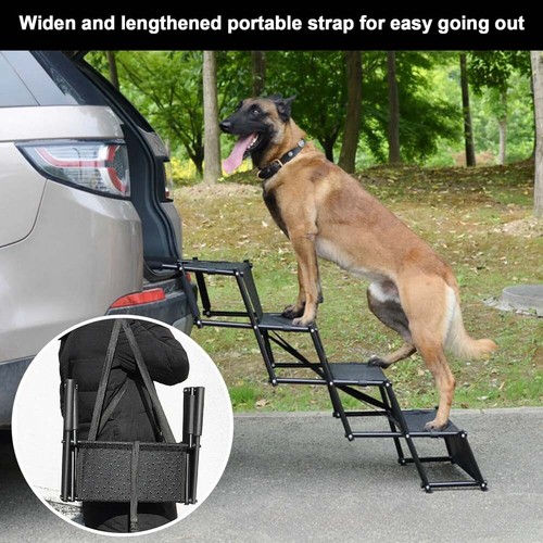 Folding Portable Dog Ramp Steps 4 Stairs-Car Boot Access Ladder for Pet Dog Cat - Picture 10 of 12